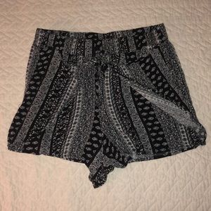 Black and White Patterned Shorts